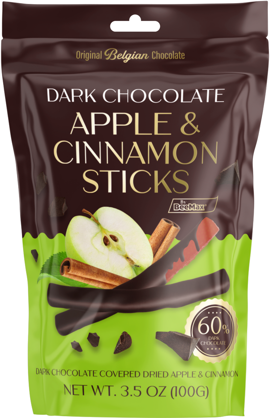 Dark Chocolate Covered Dried Apple & Cinnamon Sticks