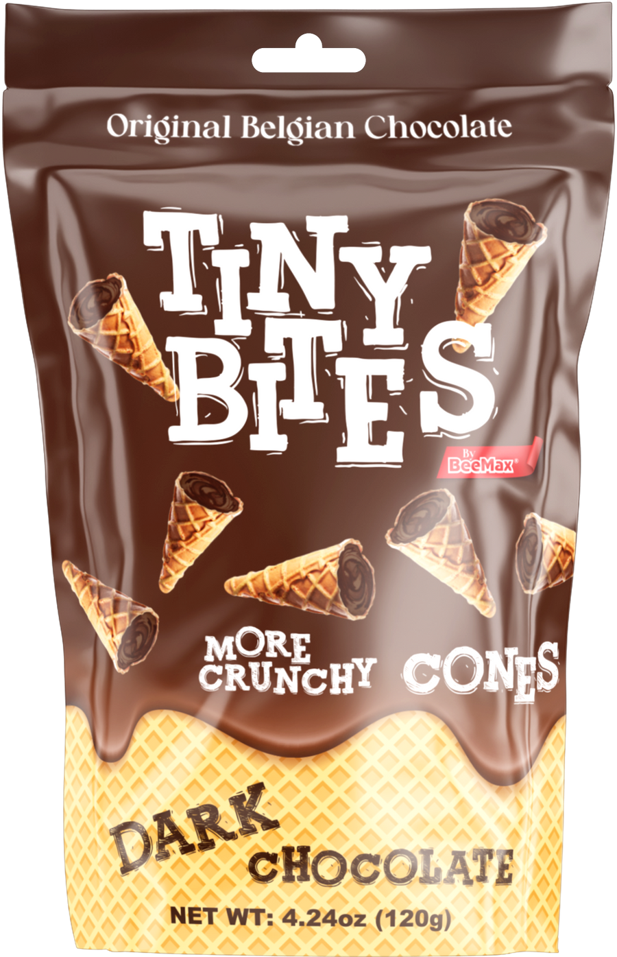 Tiny Bites Mini Waffle Cones – Belgian Dark Chocolate, 4.24 oz