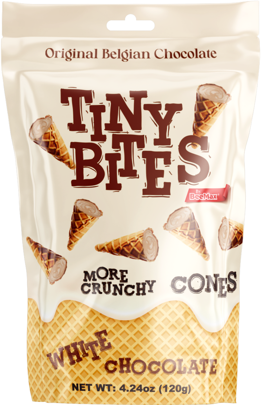 Tiny Bites Mini Waffle Cones – Belgian White Chocolate, 4.24 oz