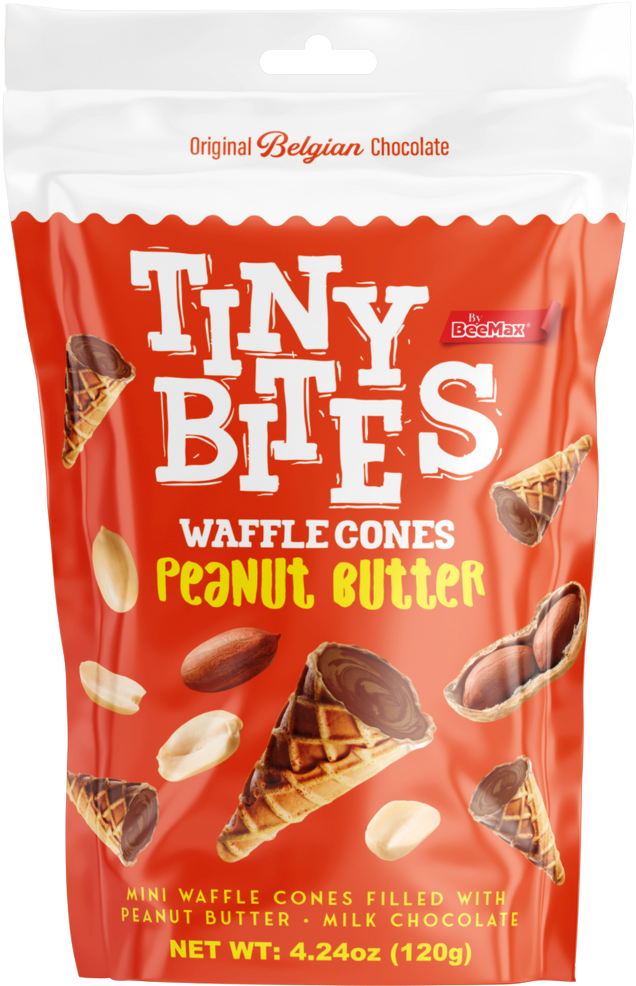 Tiny Bites Mini Waffle Cones – Peanut Butter, 4.24 oz
