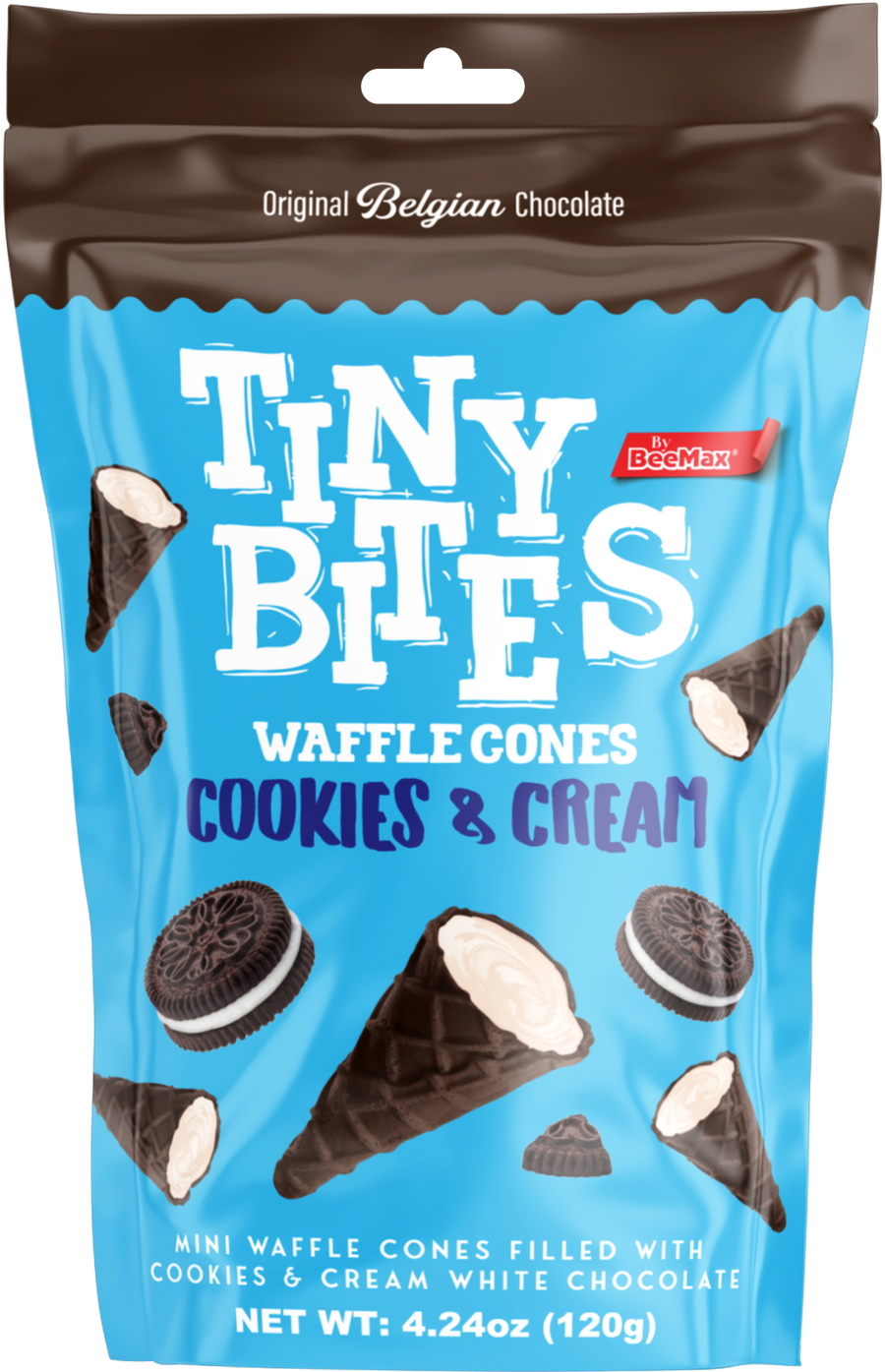 Tiny Bites Mini Waffle Cones – Cookies & Cream, 4.24 oz