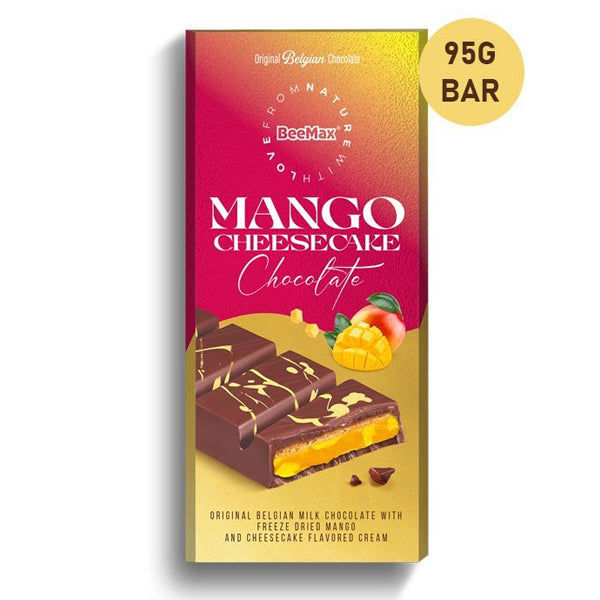 Beemax Cheesecake Milk Chocolate with Mango Cream Filling 95g Bar