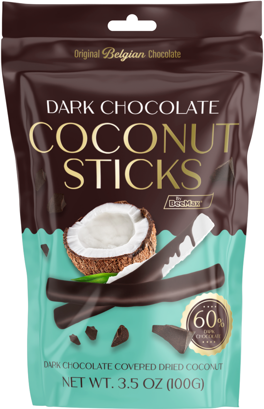 Dark Chocolate Covered Dried Coconut Sticks