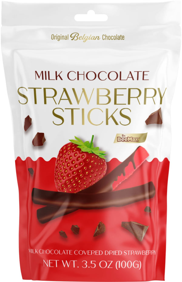 Milk Chocolate Covered Dried Strawberry Sticks