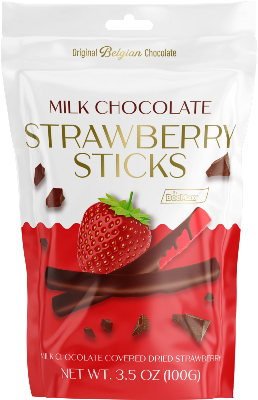 Milk Chocolate Covered Dried Strawberry Sticks
