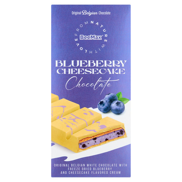 BeeMax blueberry cheesecake filled Belgian white chocolate bar 7.05oz — image 2