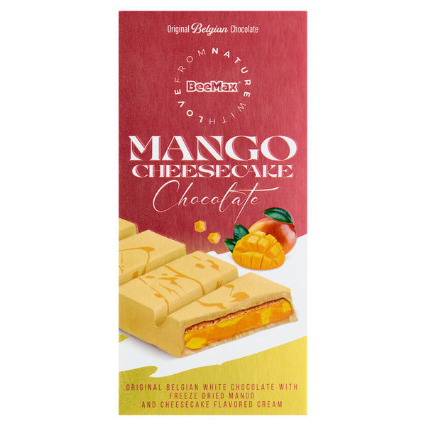 Beemax White Chocolate Cheesecake with Mango Cream Filling (200g Bar)