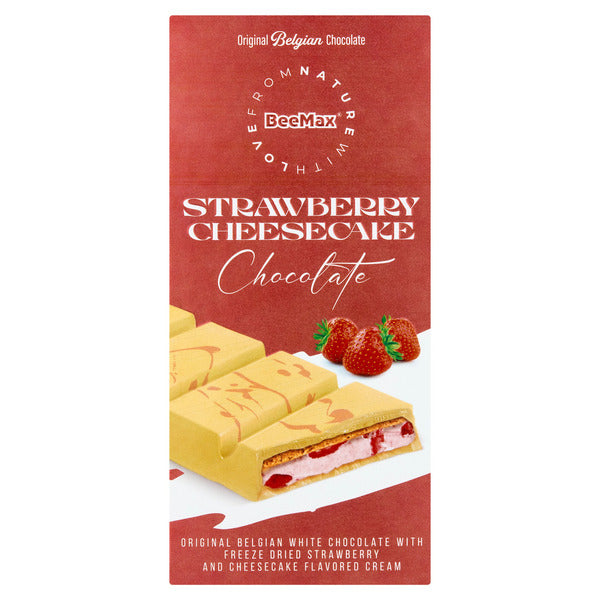 BeeMax strawberry cheesecake filled Belgian white chocolate bar 7.05oz — image 2