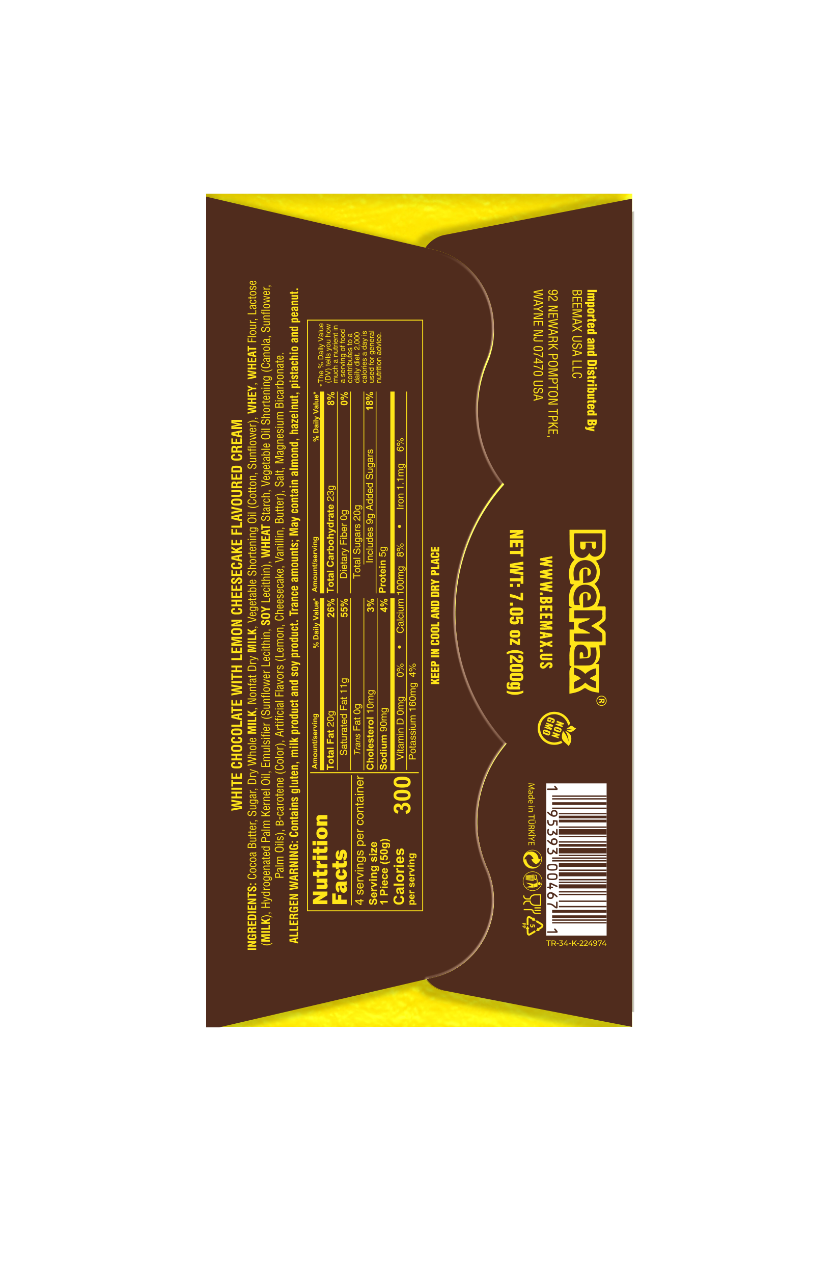White Chocolate Lemon Cheesecake 7.05 oz (6 Unit) – BeeMax White Chocolate Lemon Cheesecake 7.05 oz (6 Unit) – BeeMax