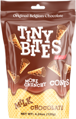 Tiny Bites Waffle Mini Cones with Original Belgian Milk Chocolate 120g X 12 Packs