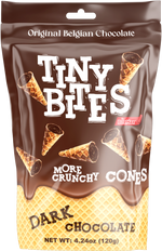 Tiny Bites Waffle Mini Cones with Original Belgian Dark Chocolate 120g X 12 Packs