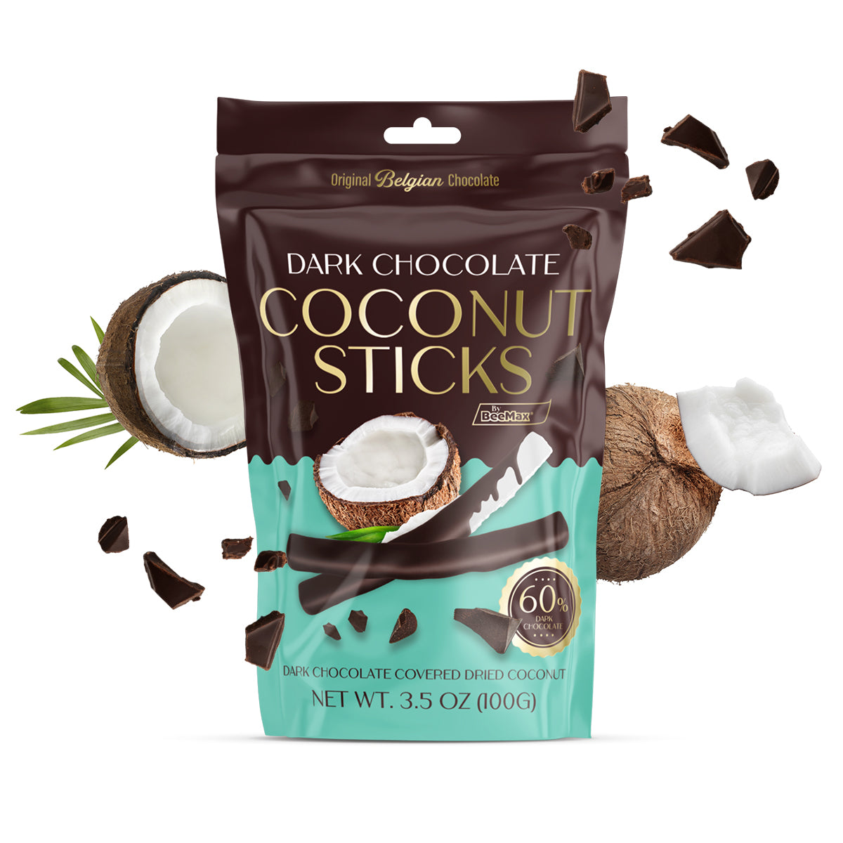 Dark Chocolate Covered Dried Coconut Sticks