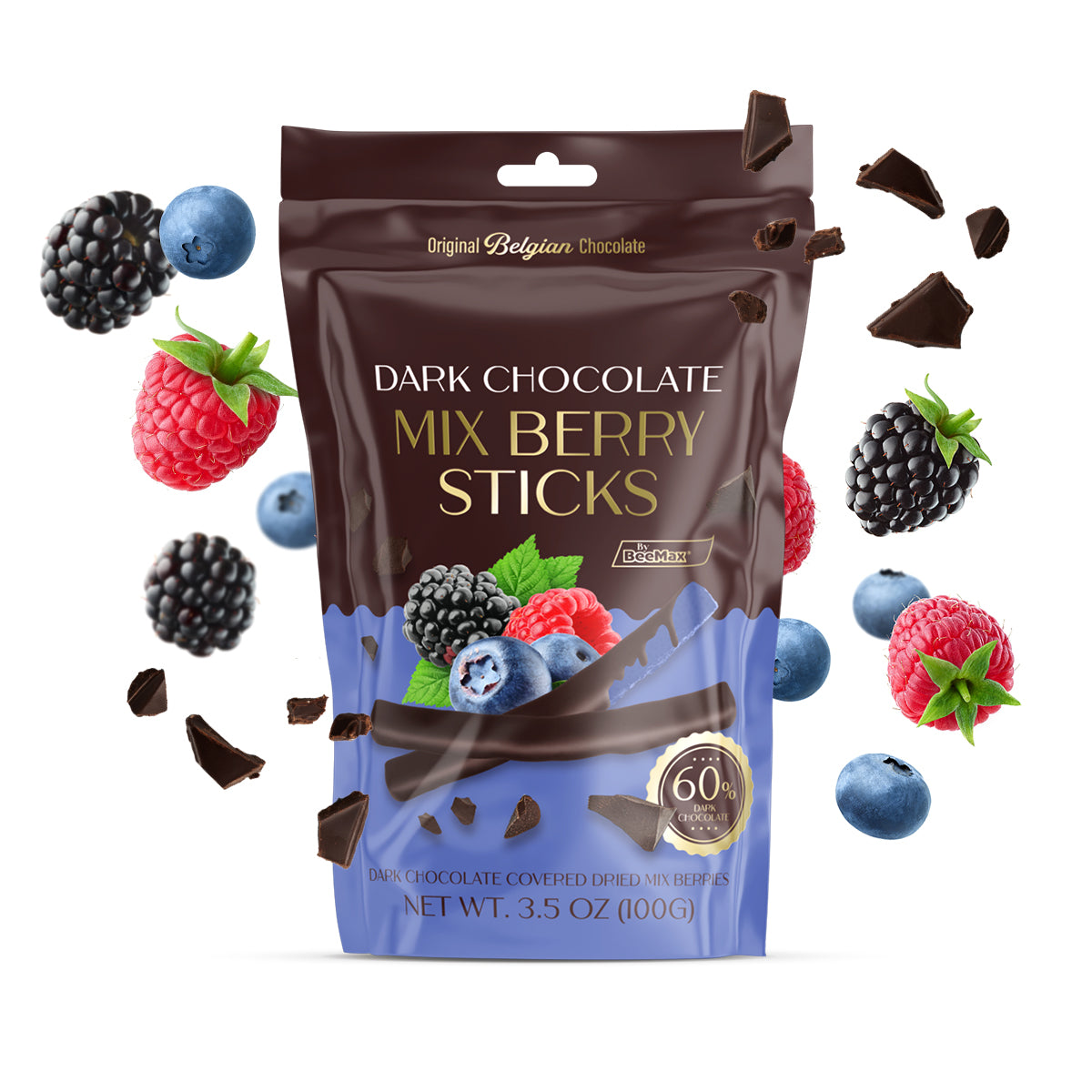 Dark Chocolate Covered Dried Mix Berry Sticks