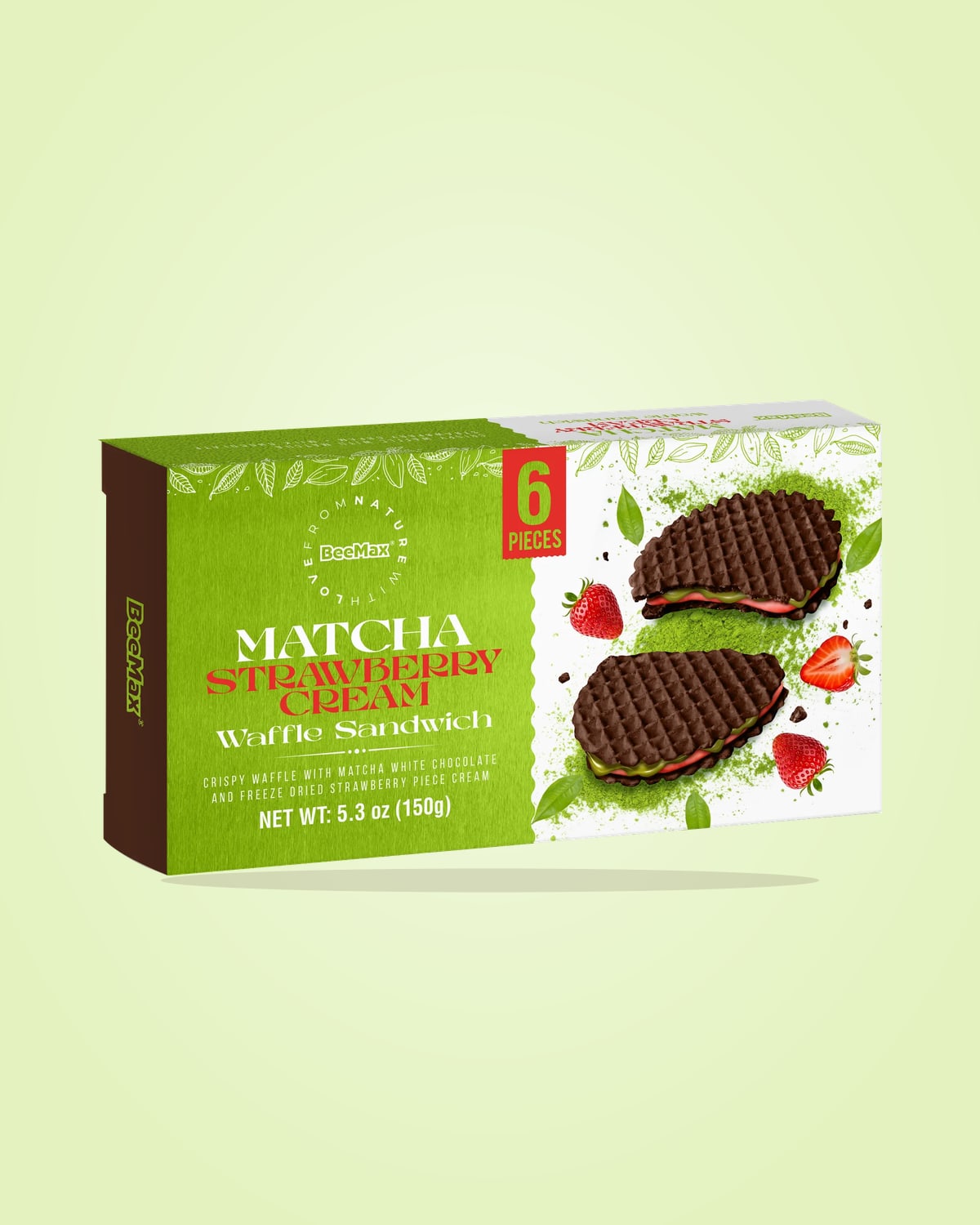 Matcha & Strawberry Waffle Sandwich