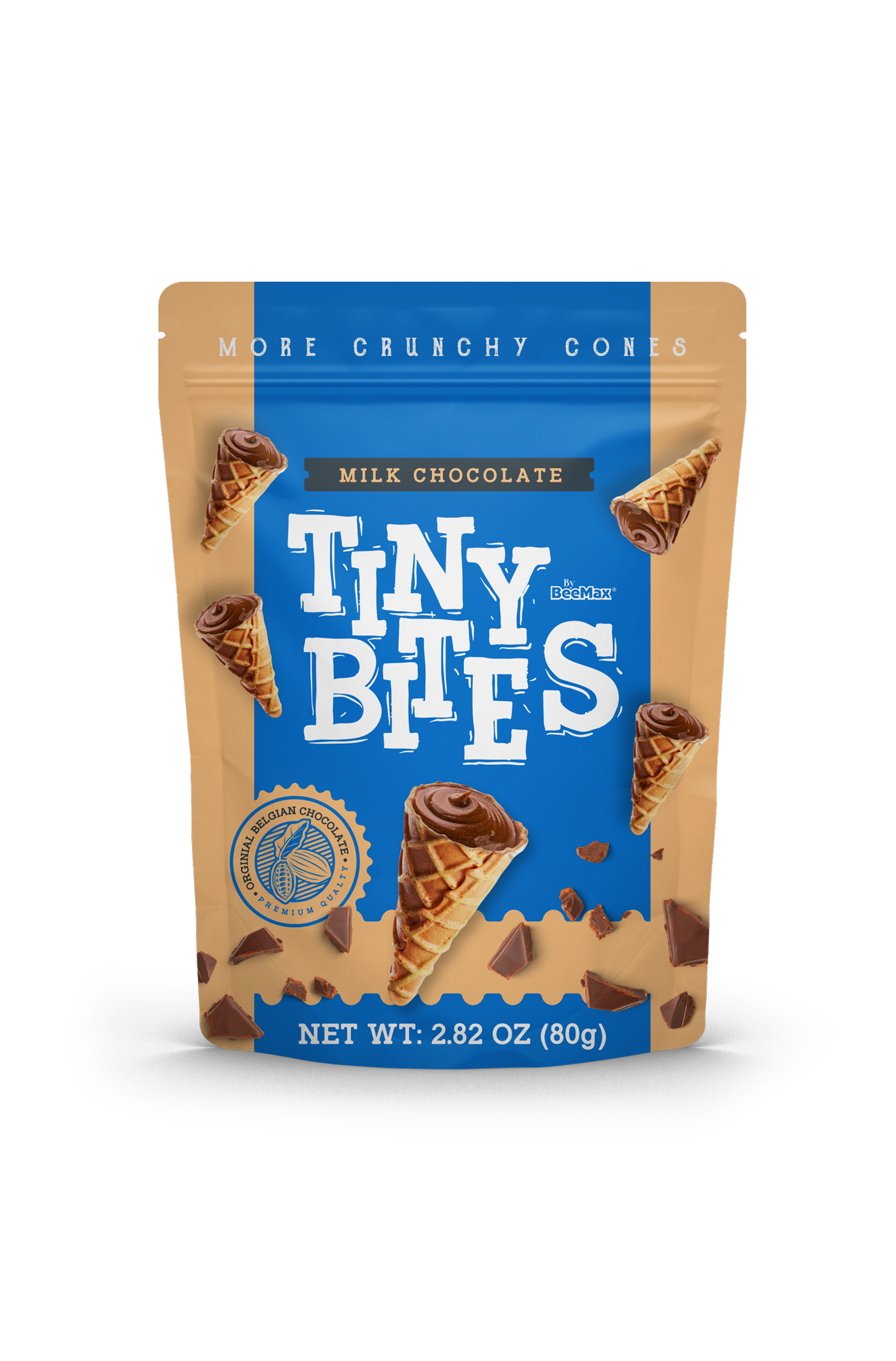 Tiny Bites bags in milk chocolate, strawberry, s'mores, mint and pumpkin spice