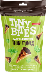 Tiny Bites Mini Waffle Cones filled Belgian Chocolate w Tiny Mint 4.24 oz