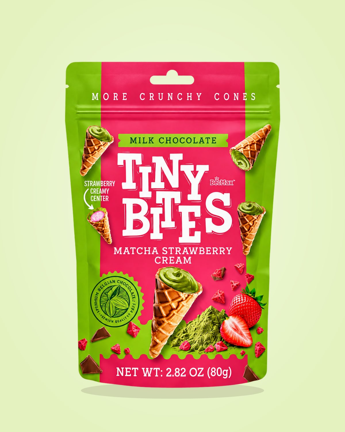 Tiny Bites Matcha & Strawberry Waffle Cones