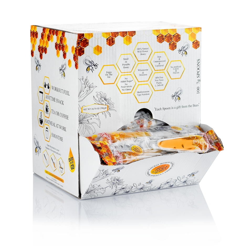 Raw Honey Spoons, Box of 100